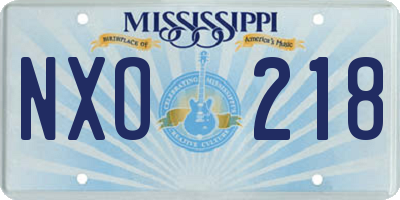 MS license plate NXO218