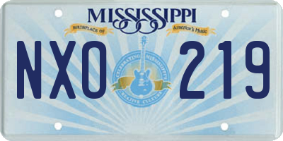 MS license plate NXO219