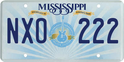 MS license plate NXO222