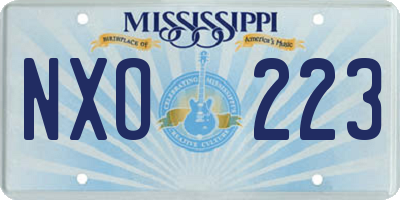 MS license plate NXO223