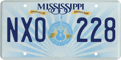 MS license plate NXO228