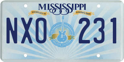 MS license plate NXO231