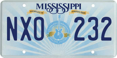 MS license plate NXO232