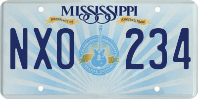 MS license plate NXO234
