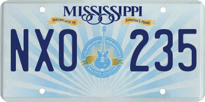 MS license plate NXO235