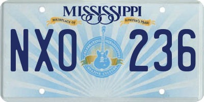 MS license plate NXO236