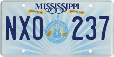 MS license plate NXO237