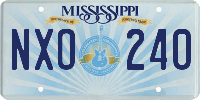 MS license plate NXO240