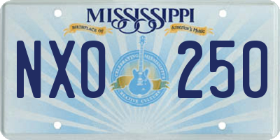 MS license plate NXO250