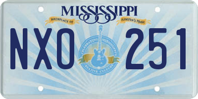 MS license plate NXO251