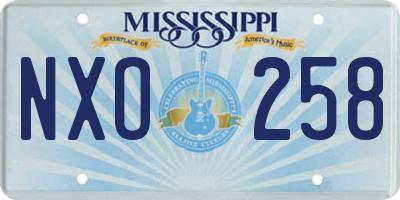 MS license plate NXO258