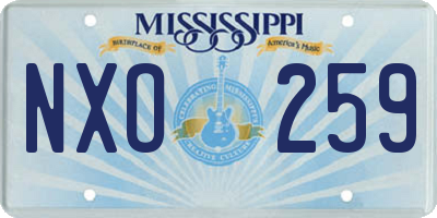 MS license plate NXO259