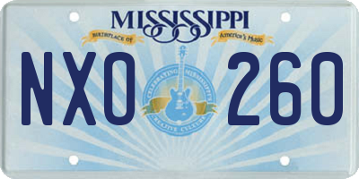 MS license plate NXO260