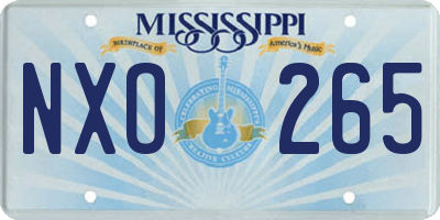 MS license plate NXO265