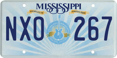 MS license plate NXO267
