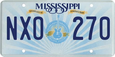 MS license plate NXO270