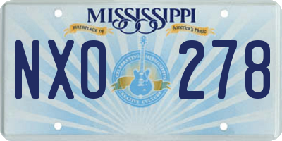 MS license plate NXO278