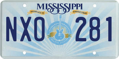 MS license plate NXO281