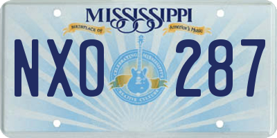 MS license plate NXO287