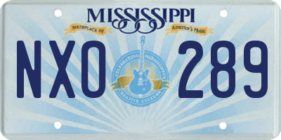 MS license plate NXO289