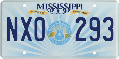 MS license plate NXO293