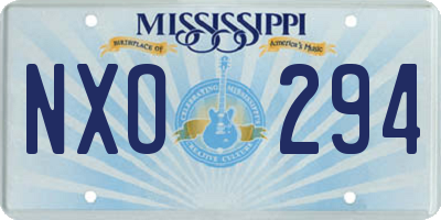 MS license plate NXO294