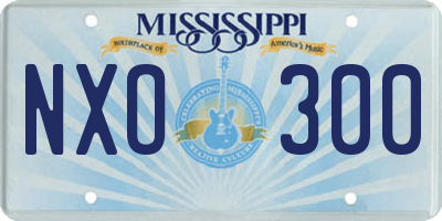 MS license plate NXO300