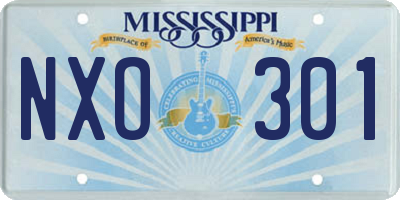 MS license plate NXO301