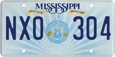 MS license plate NXO304