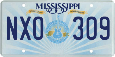 MS license plate NXO309