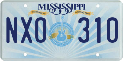 MS license plate NXO310