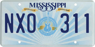 MS license plate NXO311