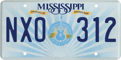 MS license plate NXO312