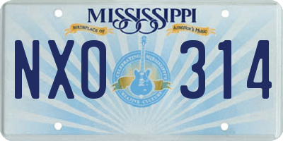 MS license plate NXO314