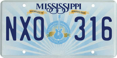 MS license plate NXO316