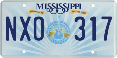 MS license plate NXO317
