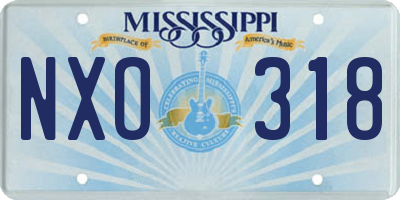 MS license plate NXO318