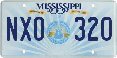 MS license plate NXO320