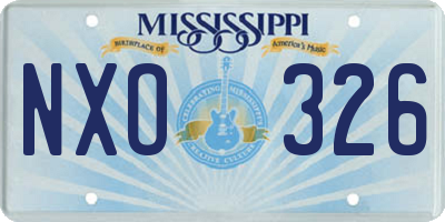 MS license plate NXO326