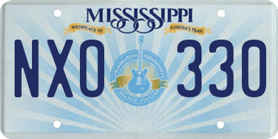 MS license plate NXO330