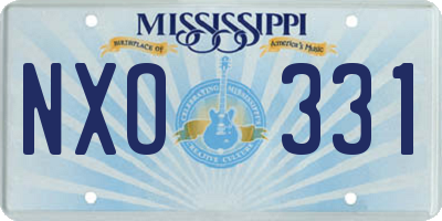 MS license plate NXO331