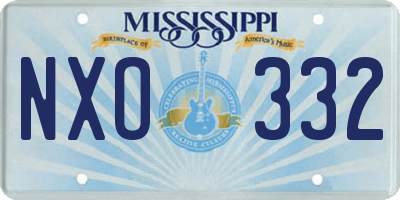 MS license plate NXO332