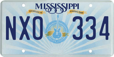 MS license plate NXO334