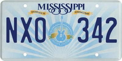 MS license plate NXO342