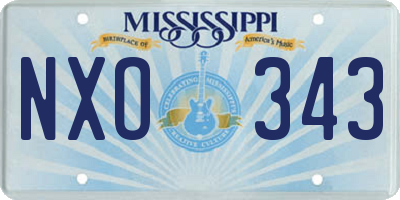 MS license plate NXO343