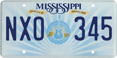 MS license plate NXO345