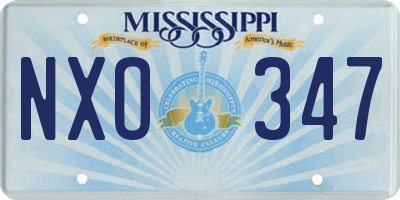 MS license plate NXO347