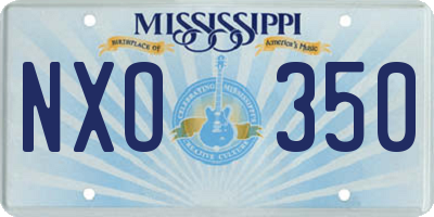 MS license plate NXO350