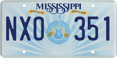 MS license plate NXO351