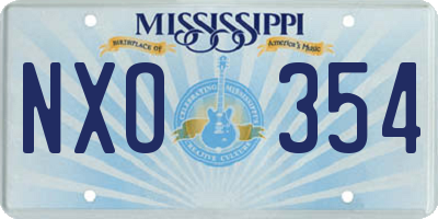 MS license plate NXO354
